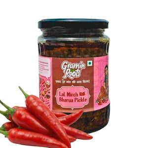 Lal Mirch Bharua Achar | Stuffed Red Chilli Pickle